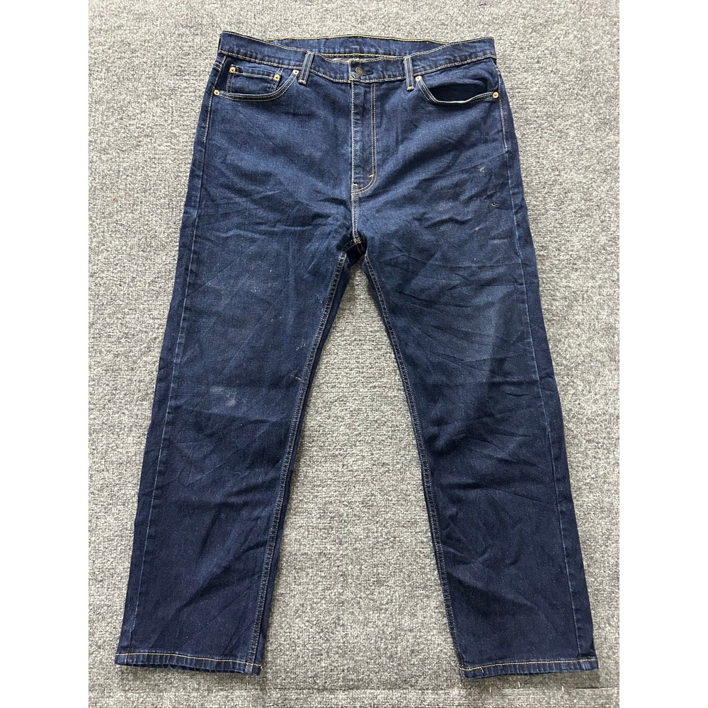 Levi's Jeans Mens Size 40x30 Dark Wash 505 Regular Fit Straight Leg Blue Denim